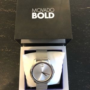 Movado Bold Silver Mesh Watch